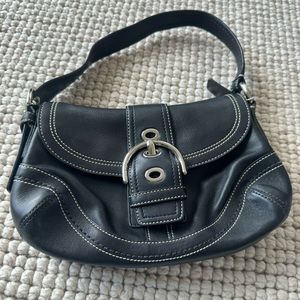 Genuine COACH Black Leather Shoulder Soho Bag Y2K G0779-F10909